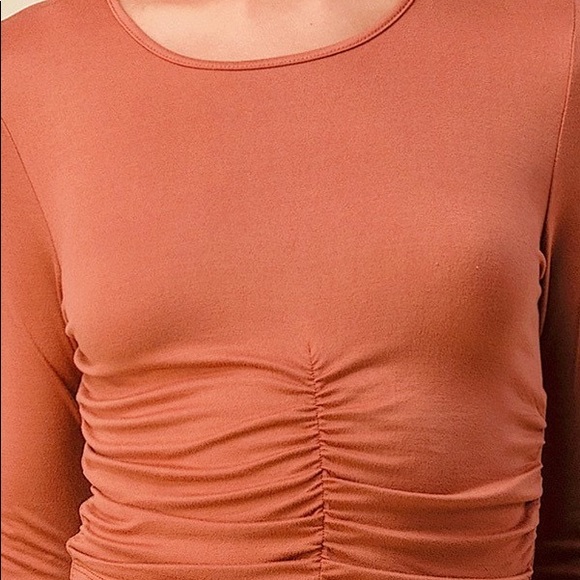 Terracotta Ruched Long Sleeve - Picture 4 of 8